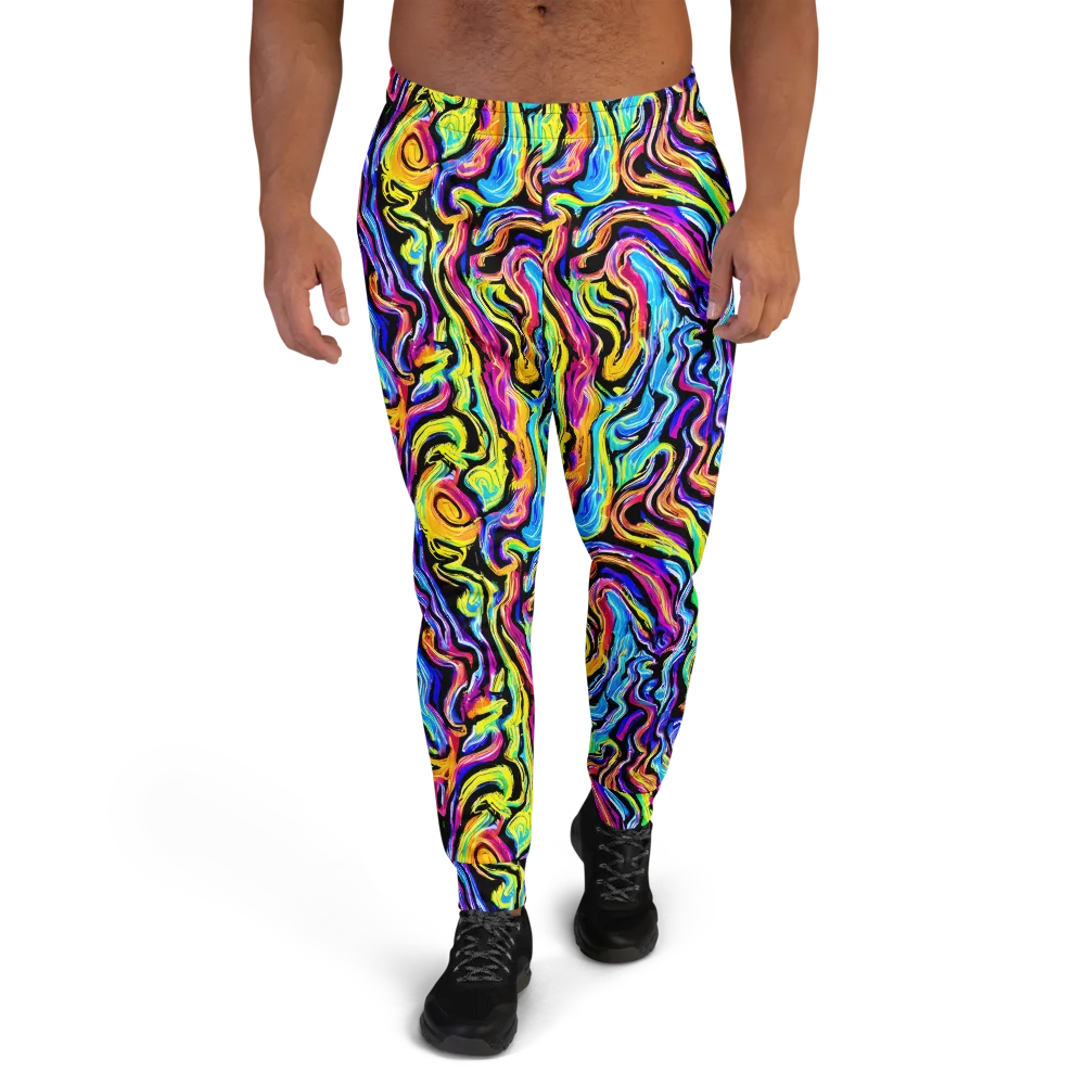 Fuchsia Circuit on Men's Joggers — Front