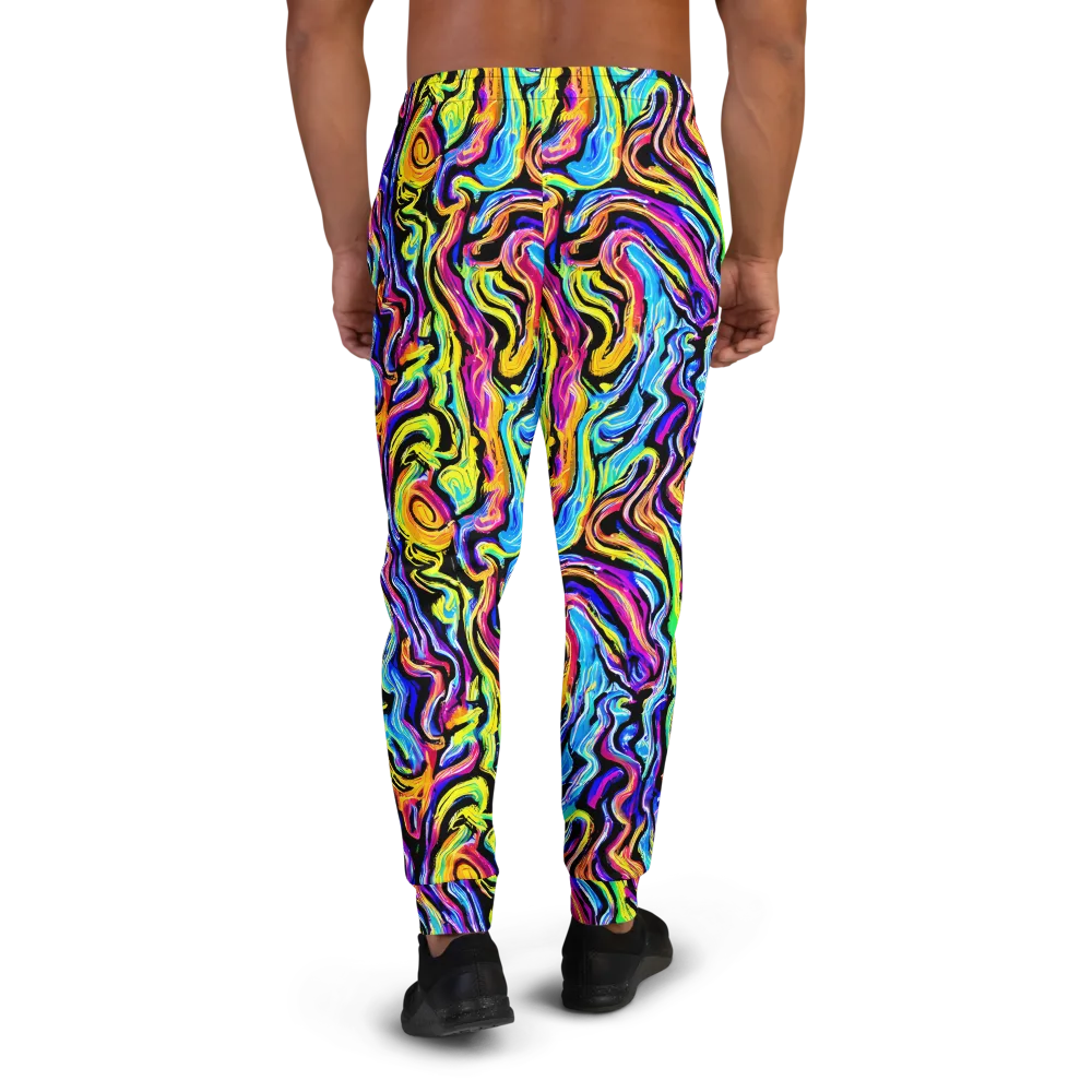Fuchsia Circuit on Men's Joggers — Back