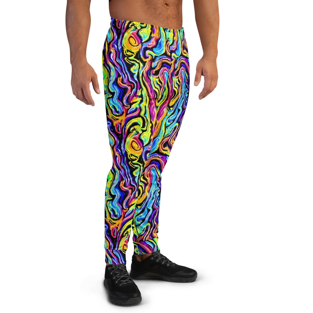 Fuchsia Circuit on Men's Joggers — Right