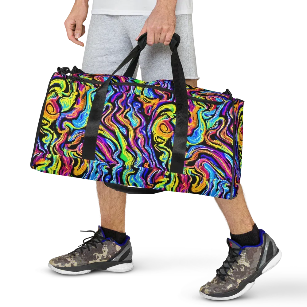 Fuchsia Circuit on Duffle Bag — Front