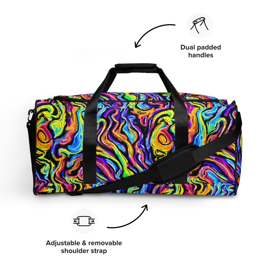 Fuchsia Circuit on Duffle Bag — Front