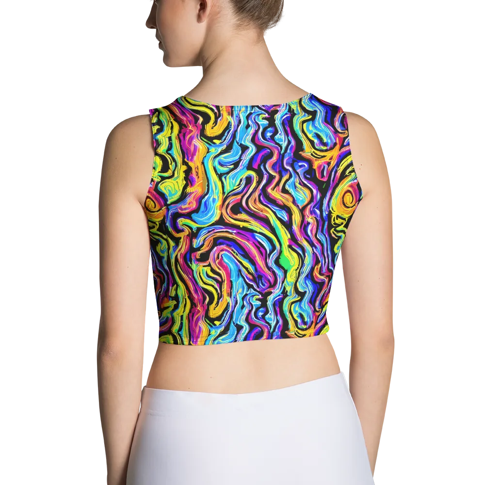 Fuchsia Circuit on Crop Top — Back