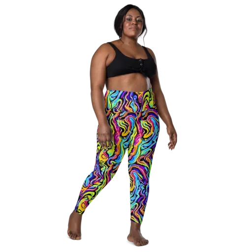 Fuchsia Circuit on a Leggings with Pockets