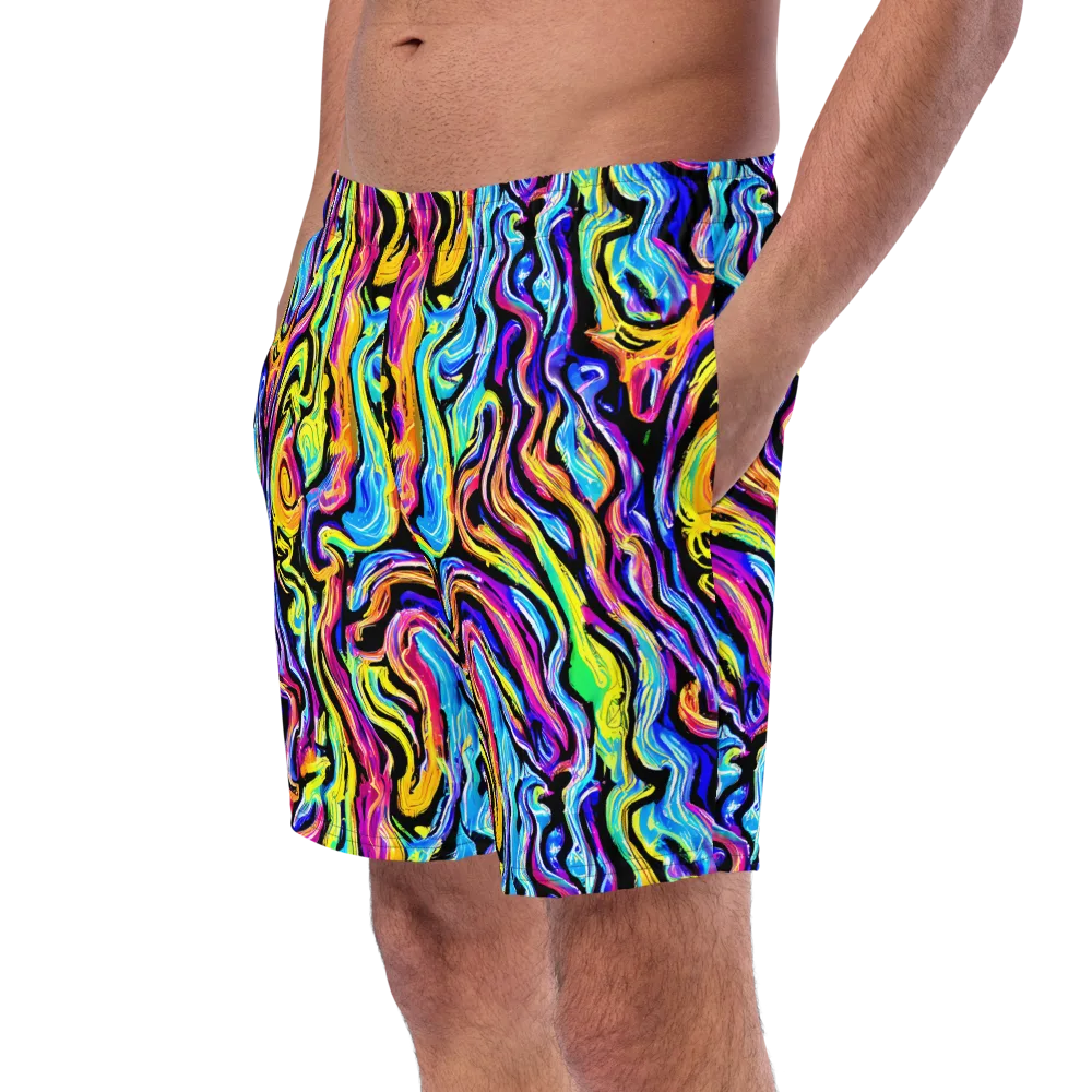 Fuchsia Circuit on Swim Trunks — Left Front