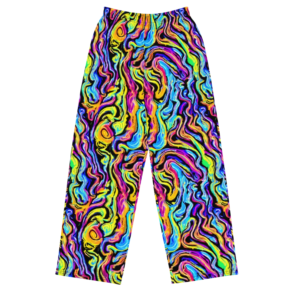 Fuchsia Circuit on Wide-Leg Pants — Front