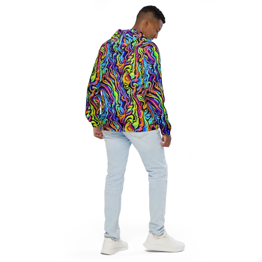 Fuchsia Circuit on Men's Windbreaker — Back