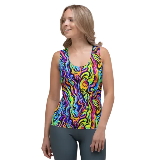 Fuchsia Circuit on a Women's Tank Top