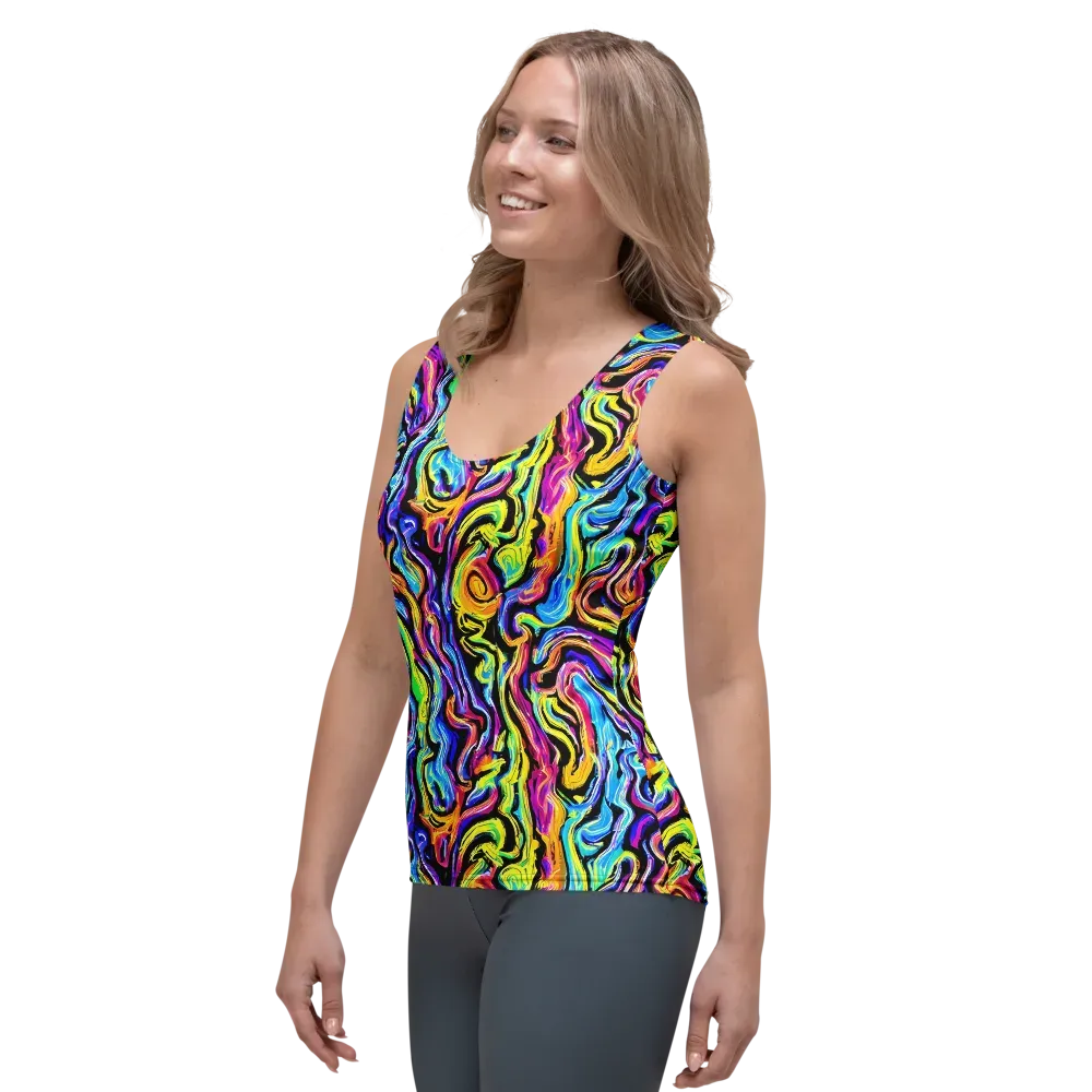 Fuchsia Circuit on Women's Tank Top — Left Front