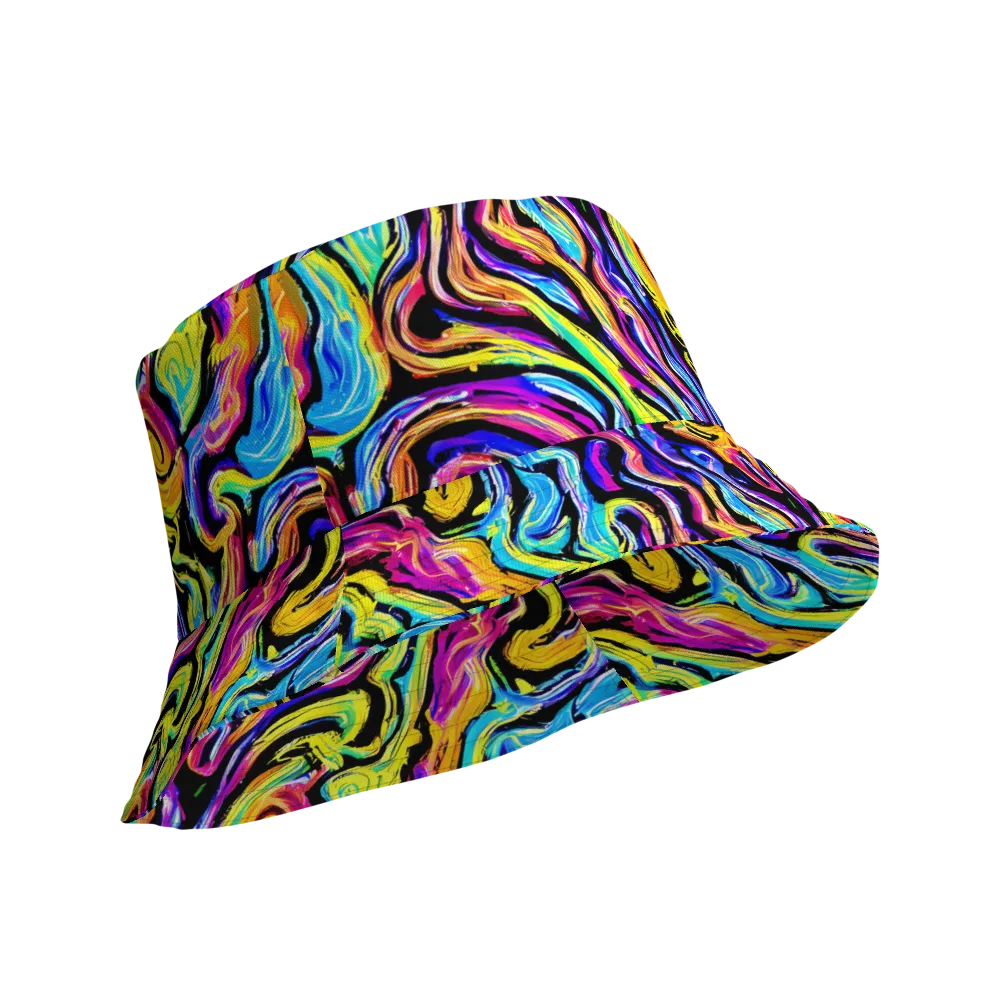 Fuchsia Circuit on Reversible Bucket Hat — Product details Outside