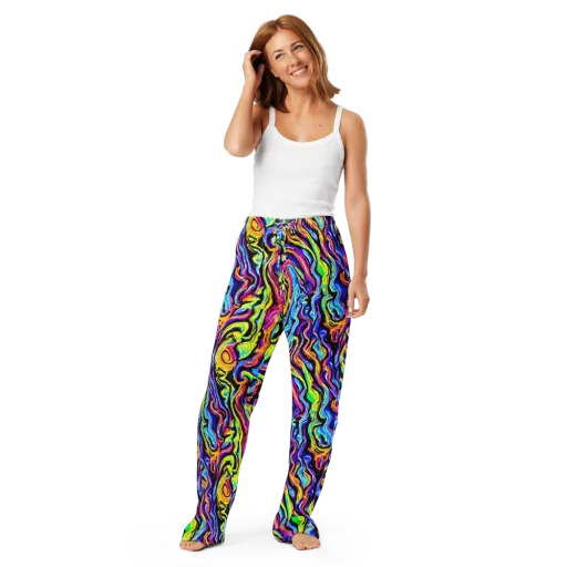 Fuchsia Circuit on a Women's Pajama Pants