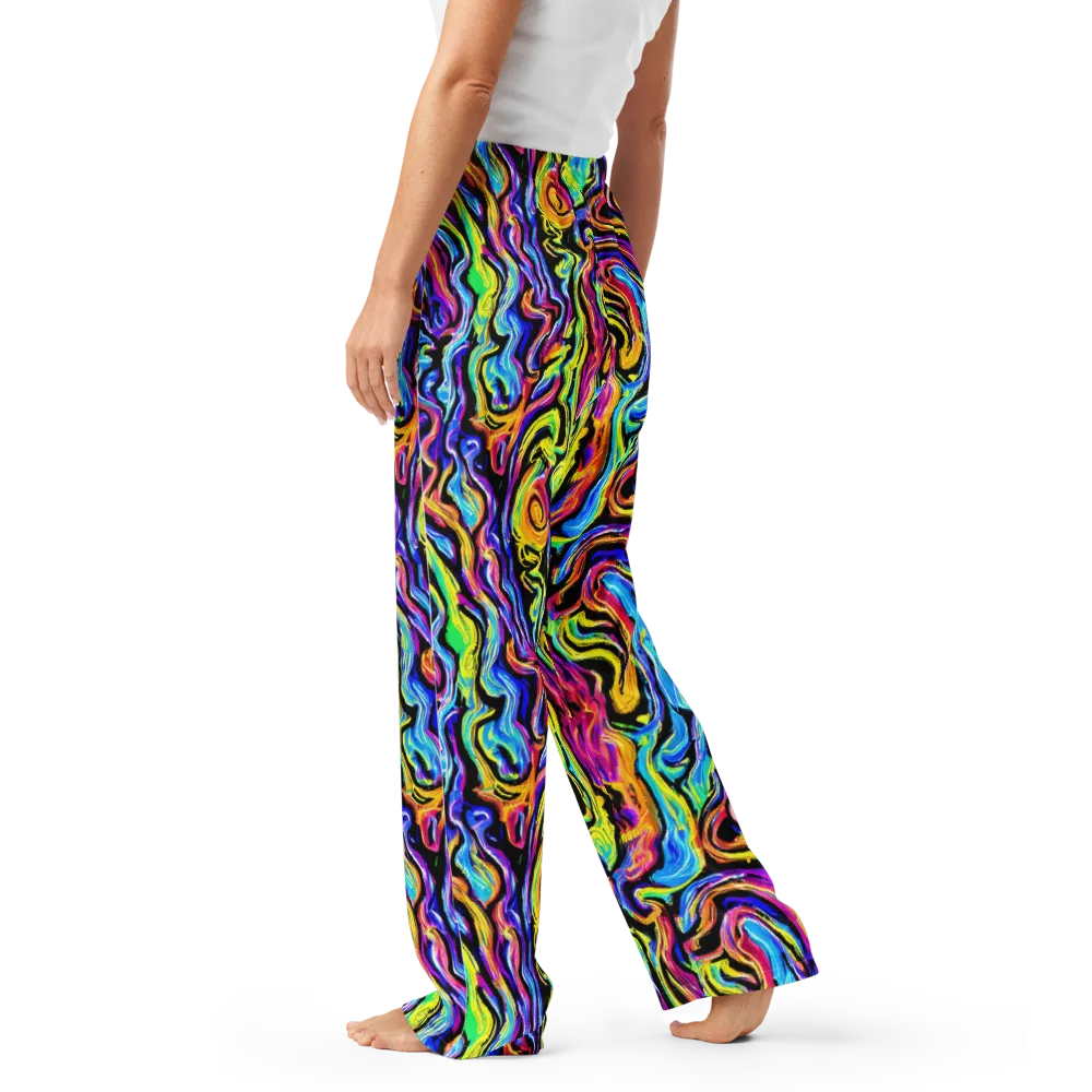 Fuchsia Circuit on Women's Pajama Pants — Left
