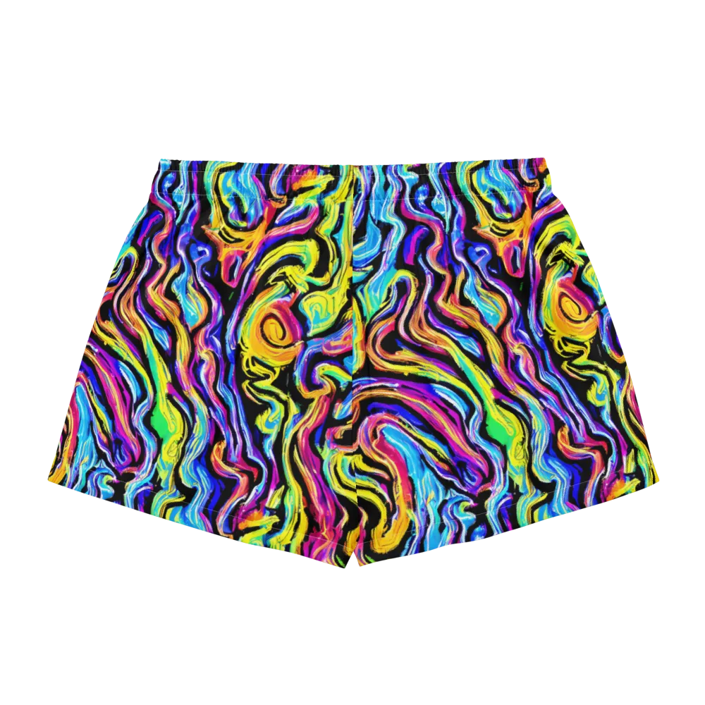 Fuchsia Circuit on Women's Pajama Shorts — Back
