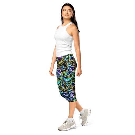 Nightwave Marble on a Capri Leggings