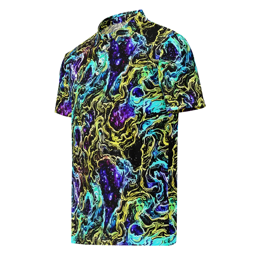 Nightwave Marble on Men's Slim Fit Polo Shirt — Left Front