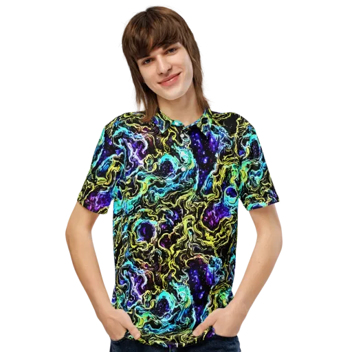 Nightwave Marble on a Men's Slim Fit Polo Shirt