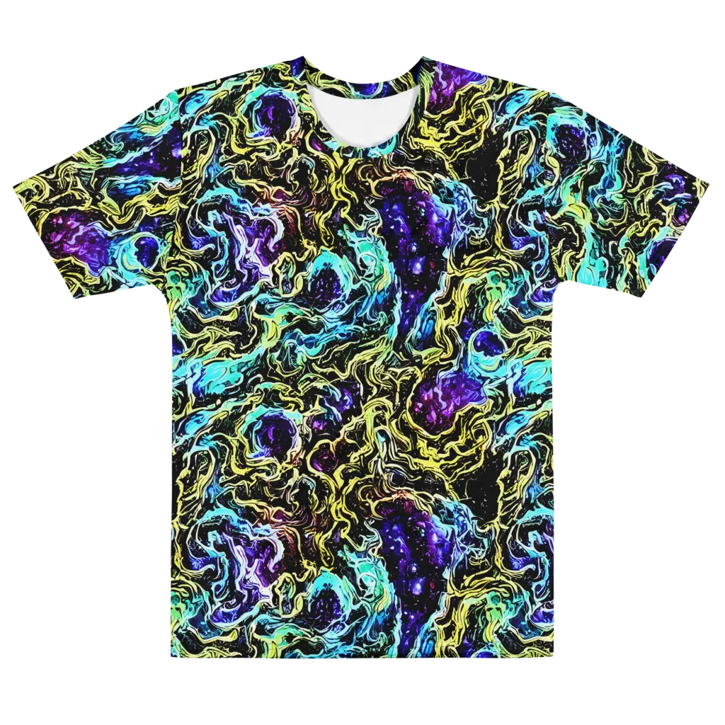 Nightwave Marble on Men's Cotton Crew Neck T-Shirt — Front