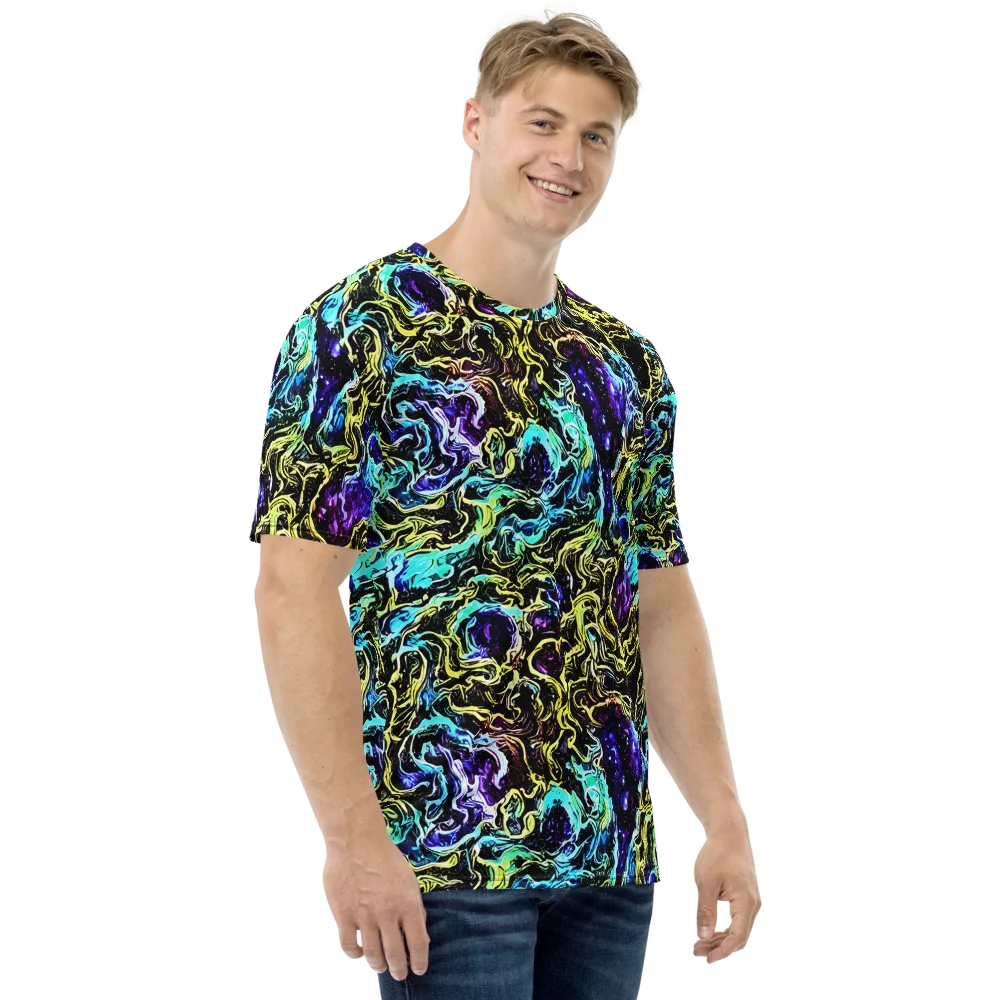 Nightwave Marble on Men's Crew Neck T-Shirt — Right