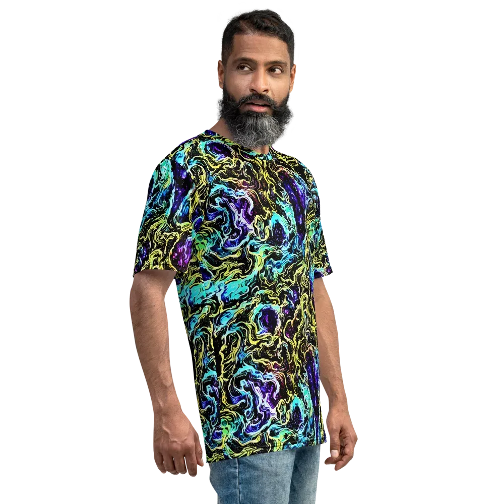 Nightwave Marble on Men's Crew Neck T-Shirt — Right