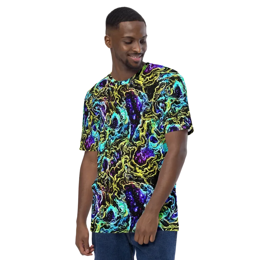 Nightwave Marble on Men's Crew Neck T-Shirt — Left