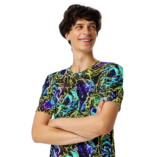 Nightwave Marble on a Men's Crew Neck T-Shirt