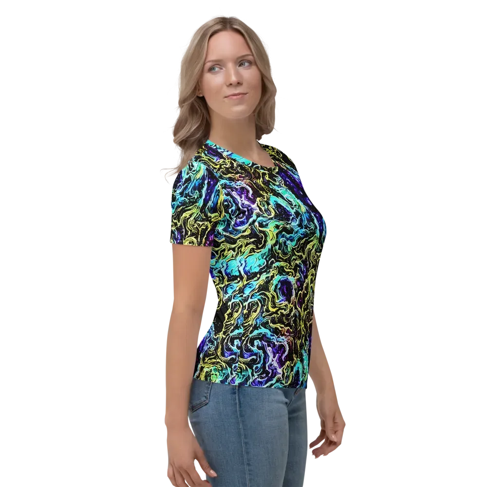 Nightwave Marble on Women's Crew Neck T-Shirt — Right