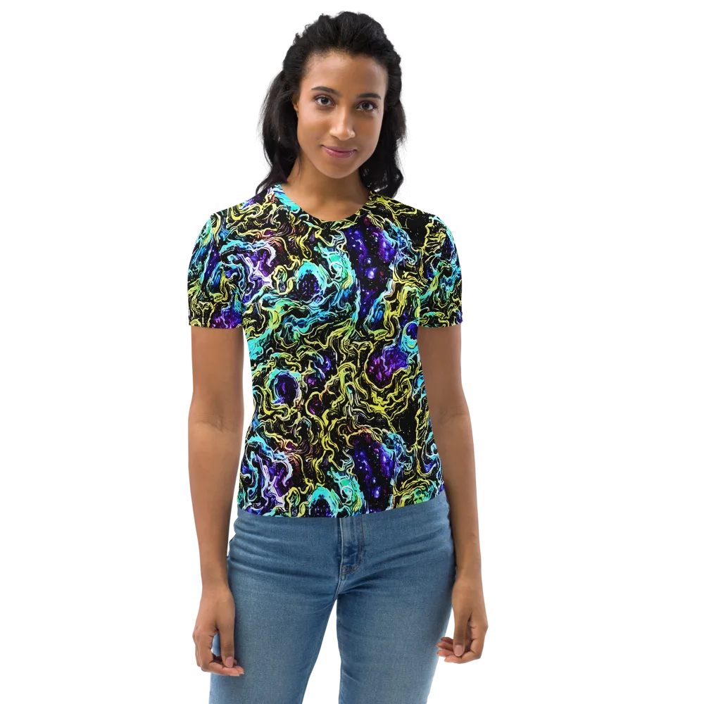 Nightwave Marble on Women's Crew Neck T-Shirt — Front