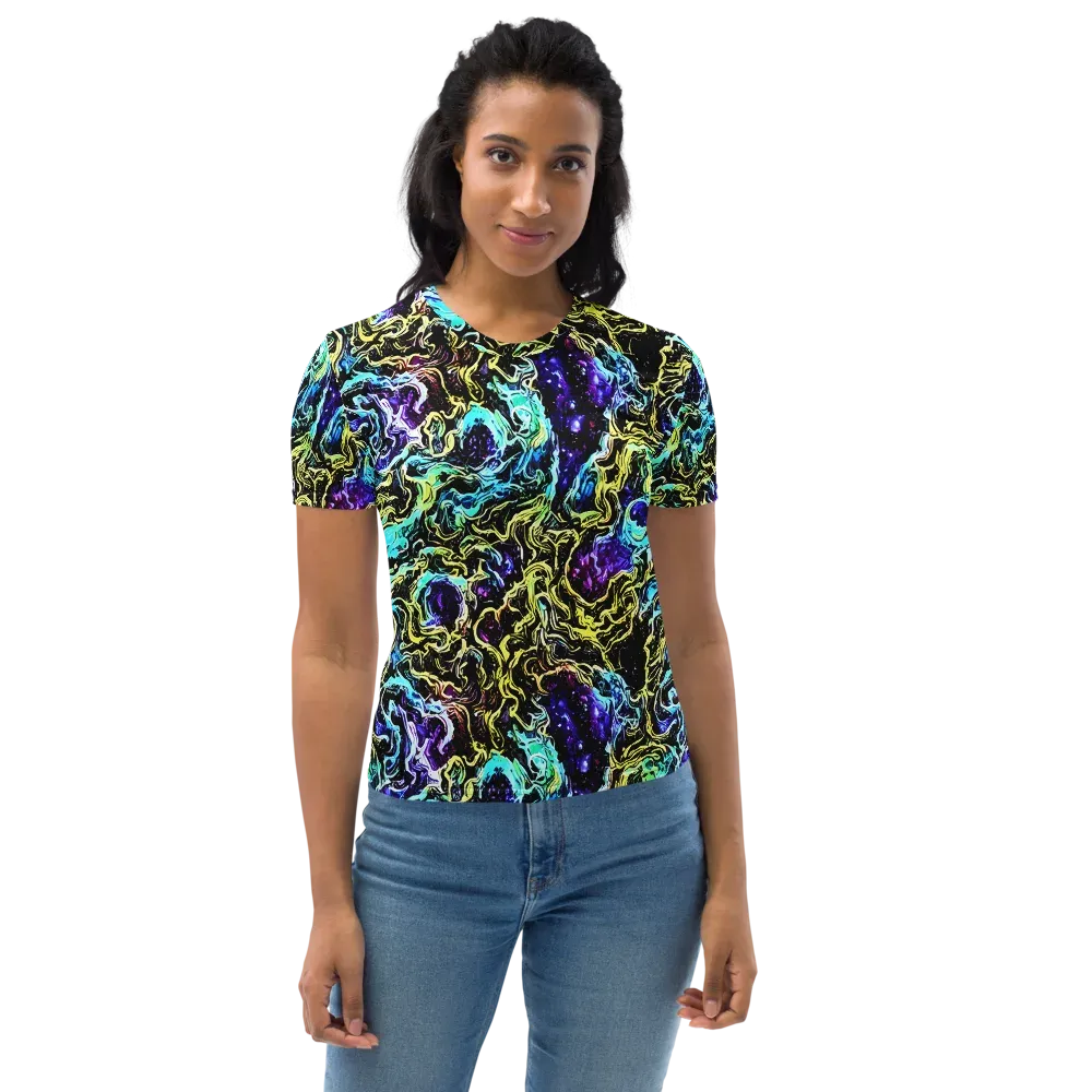 Nightwave Marble on Women's Crew Neck T-Shirt — Front