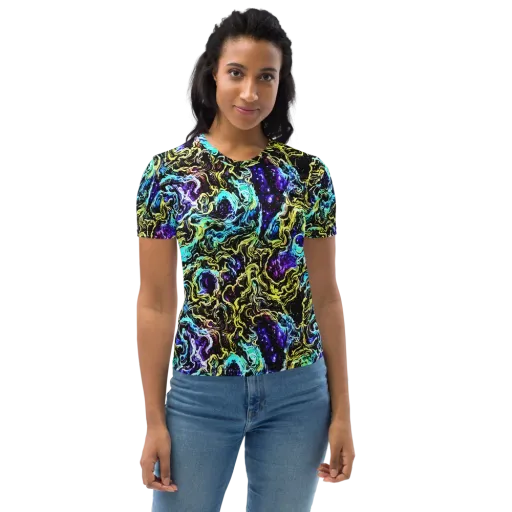Nightwave Marble on a Women's Crew Neck T-Shirt