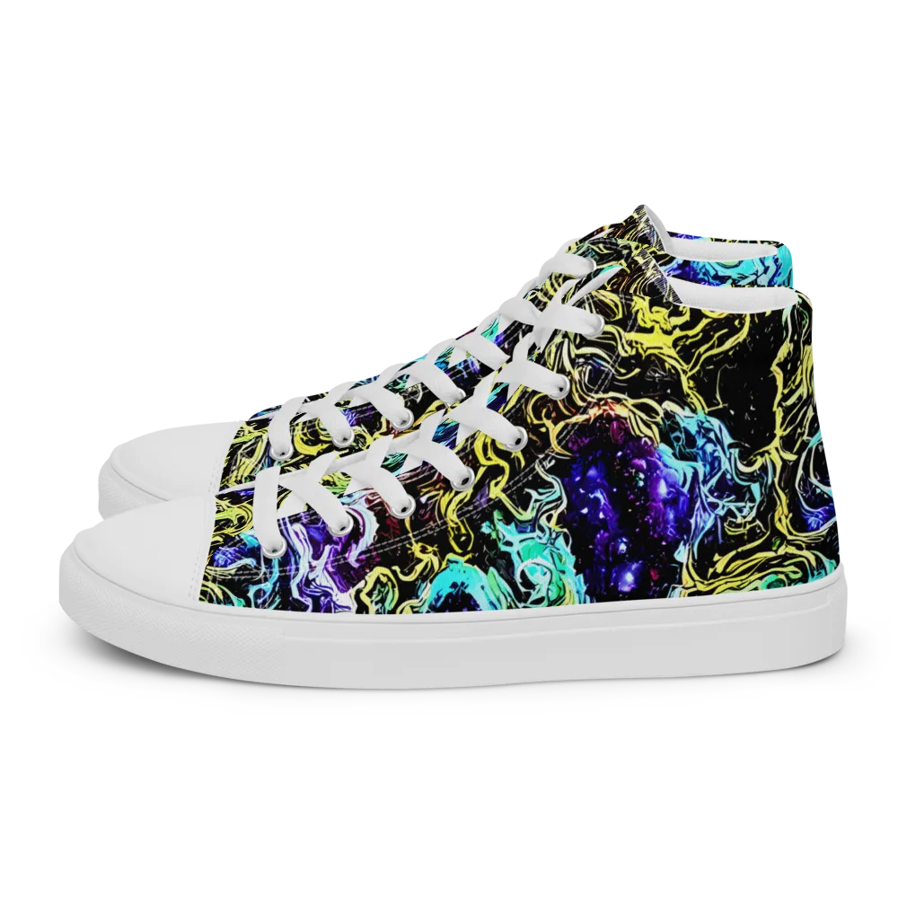 Nightwave Marble on Women's High Top Canvas Shoes — Left
