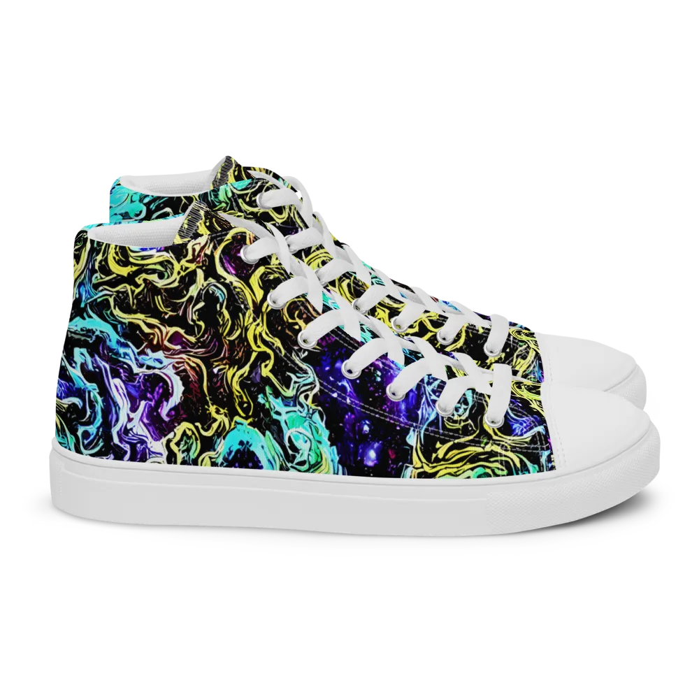 Nightwave Marble on Women's High Top Canvas Shoes — Right