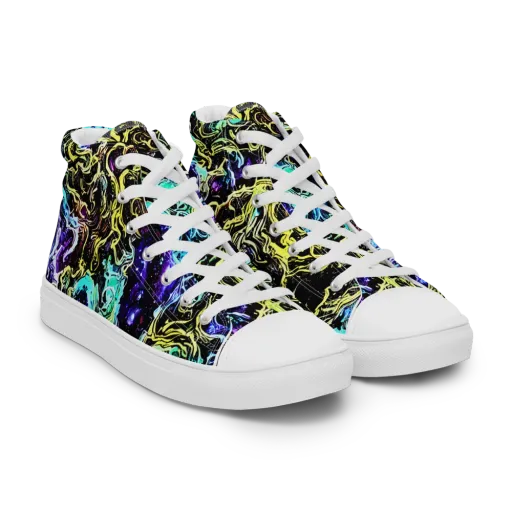 Nightwave Marble on a Women's High Top Canvas Shoes
