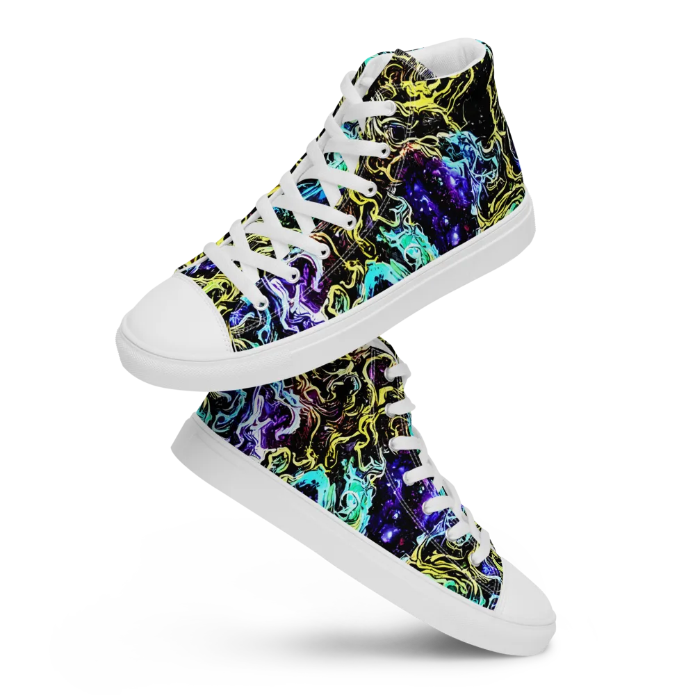Nightwave Marble on Women's High Top Canvas Shoes — Front