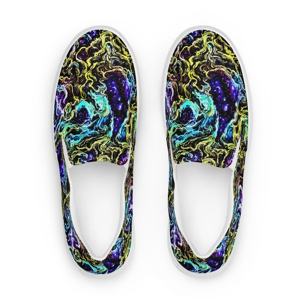 Nightwave Marble on Men's Slip-On Canvas Shoes — Front