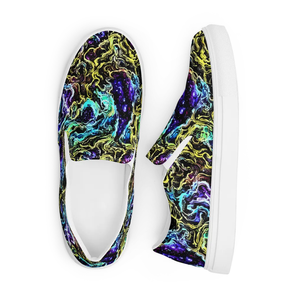 Nightwave Marble on Men's Slip-On Canvas Shoes — Front