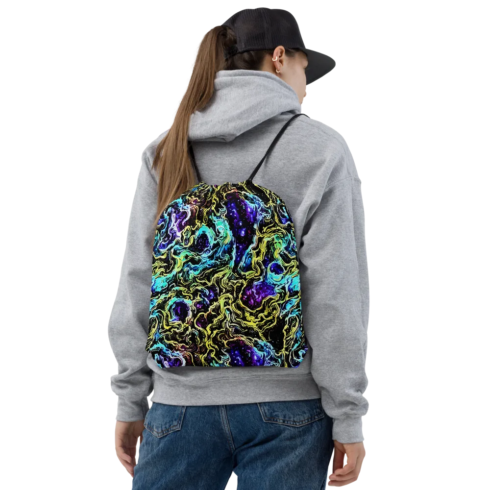 Nightwave Marble on Drawstring Bag — Front