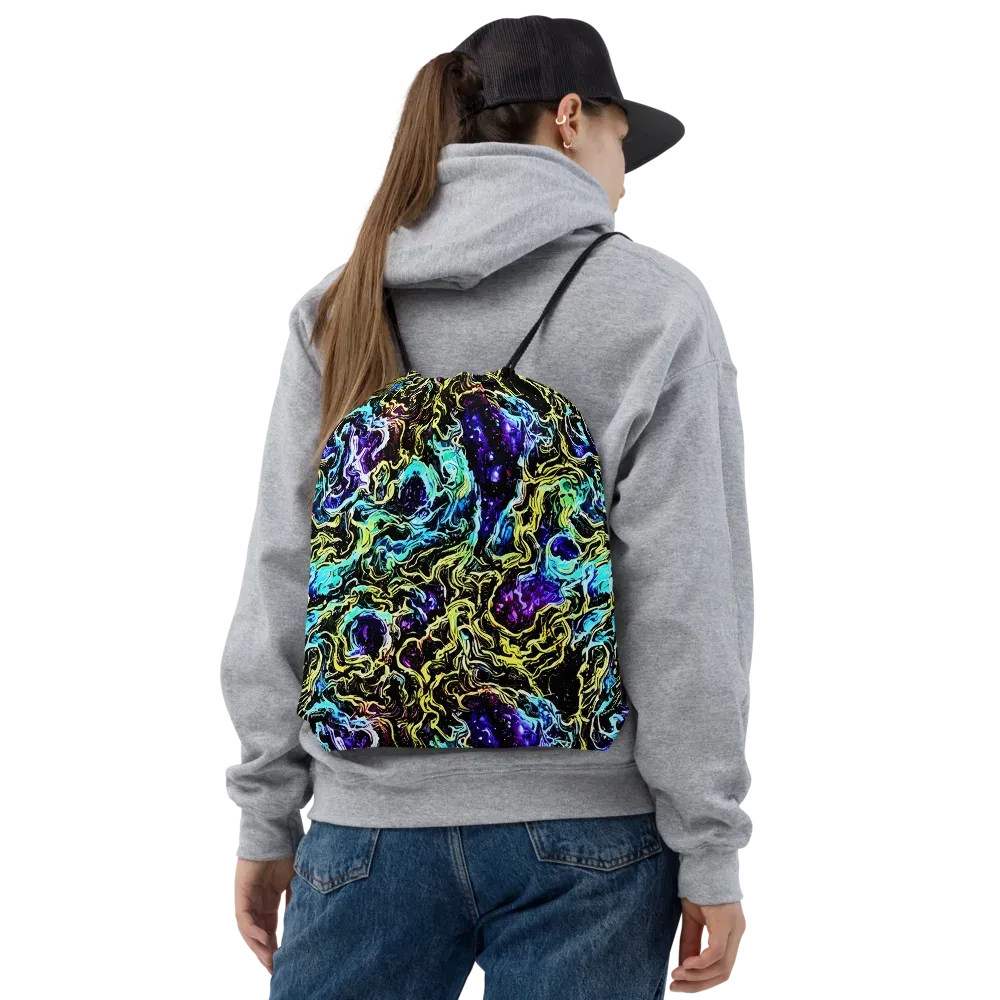 Nightwave Marble on Drawstring Bag — Front