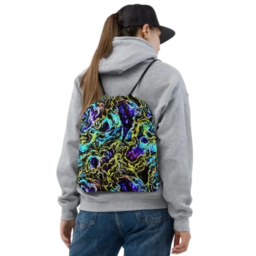 Nightwave Marble on a Drawstring Bag