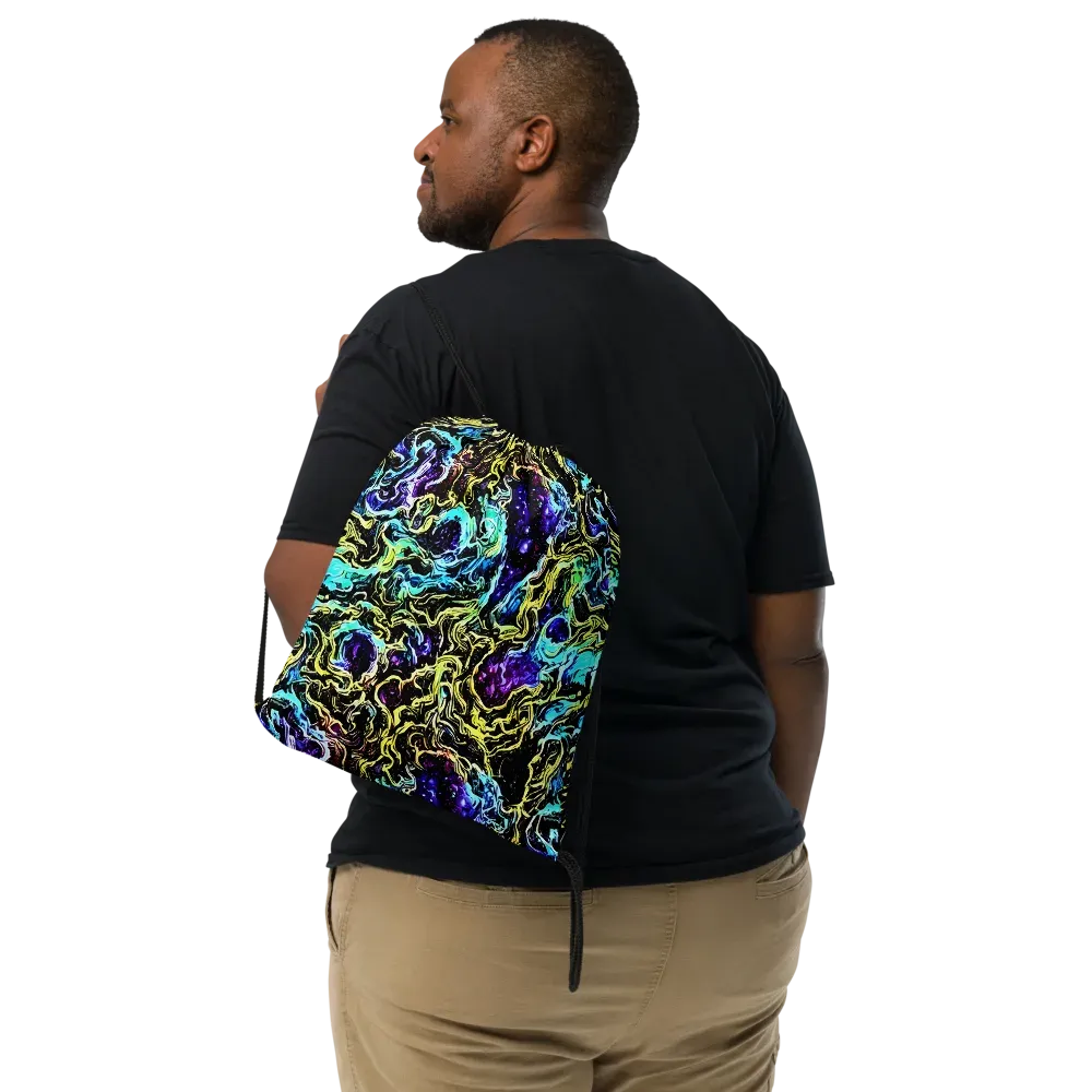 Nightwave Marble on Drawstring Bag — Front