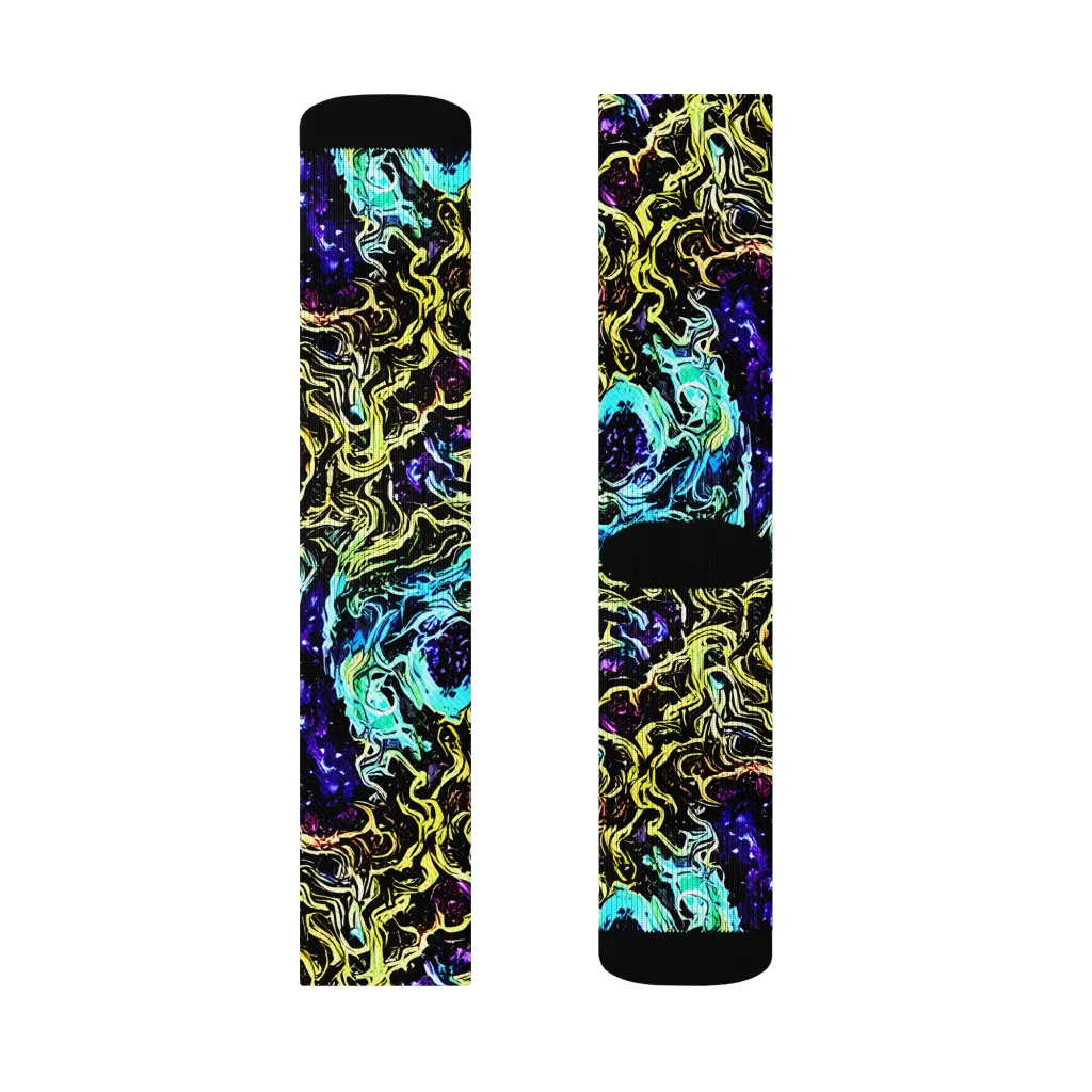 Nightwave Marble on Socks — Right Sock