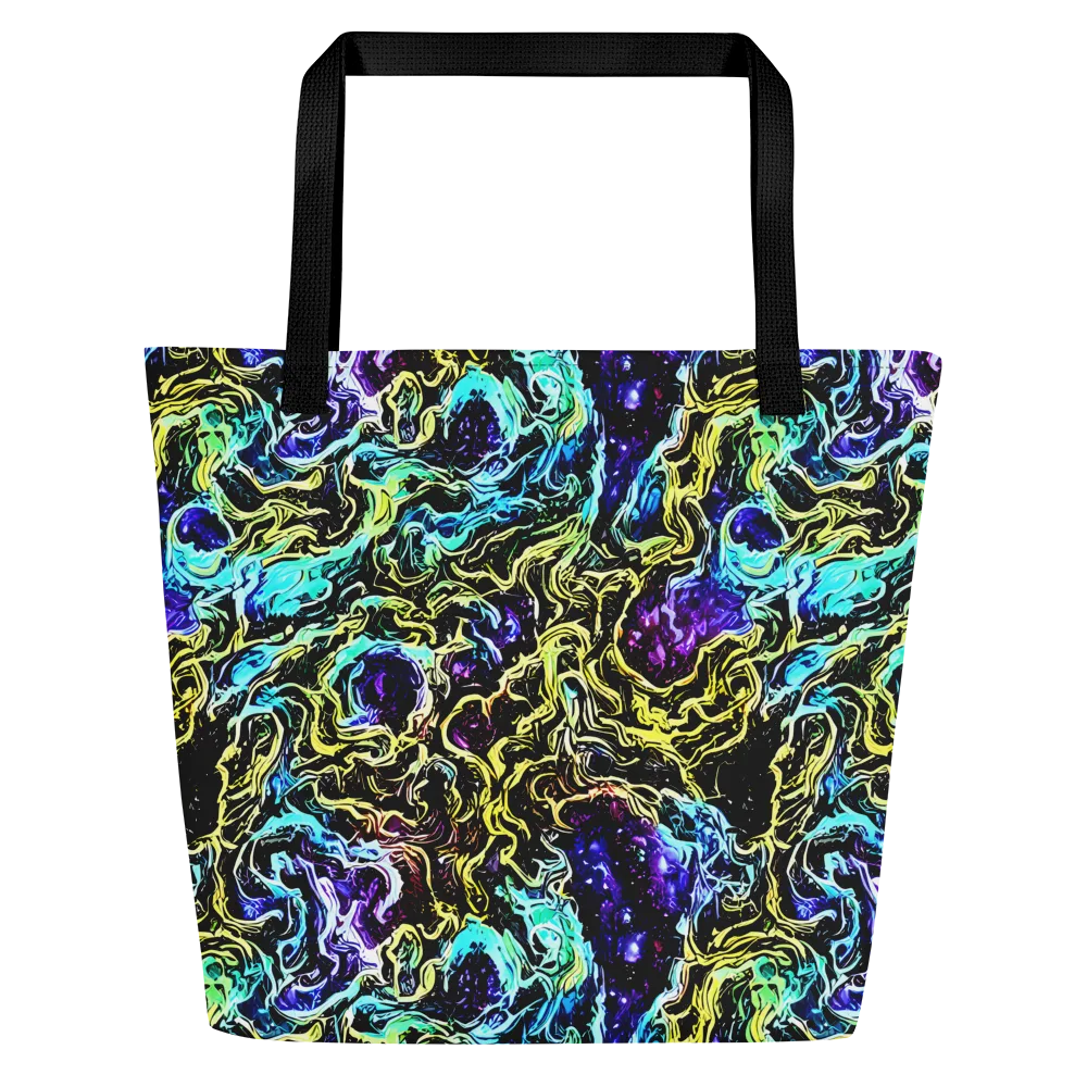 Nightwave Marble on Large Tote Bag W/ Pocket — Front