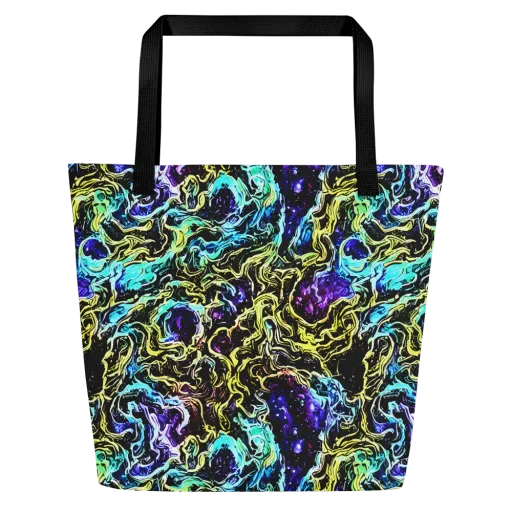 Nightwave Marble on a Large Tote Bag W/ Pocket