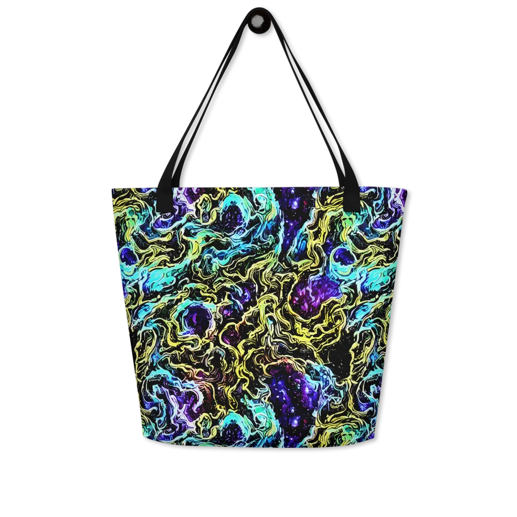 Nightwave Marble on Large Tote Bag W/ Pocket — Front
