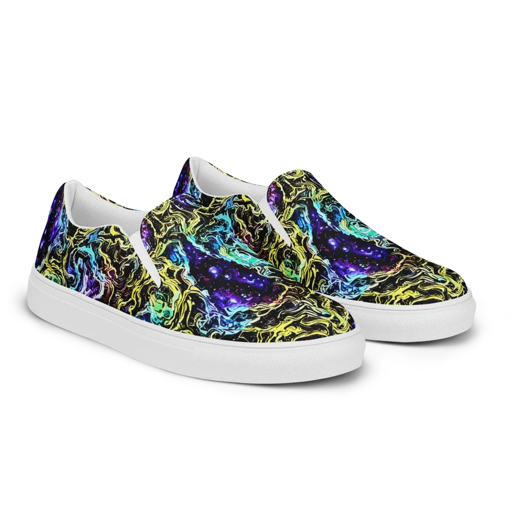 Nightwave Marble on Women's Slip-On Canvas Shoes — Right Front