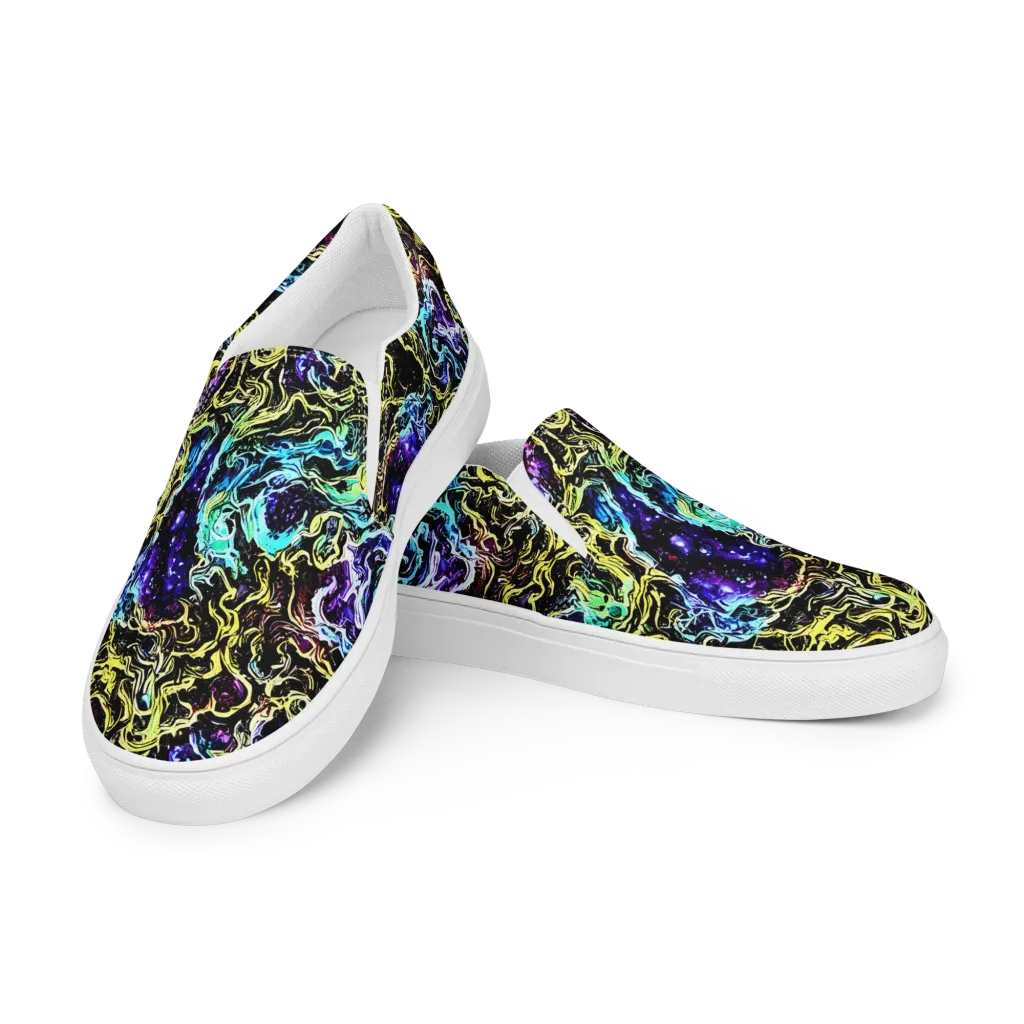 Nightwave Marble on Women's Slip-On Canvas Shoes — Left Front