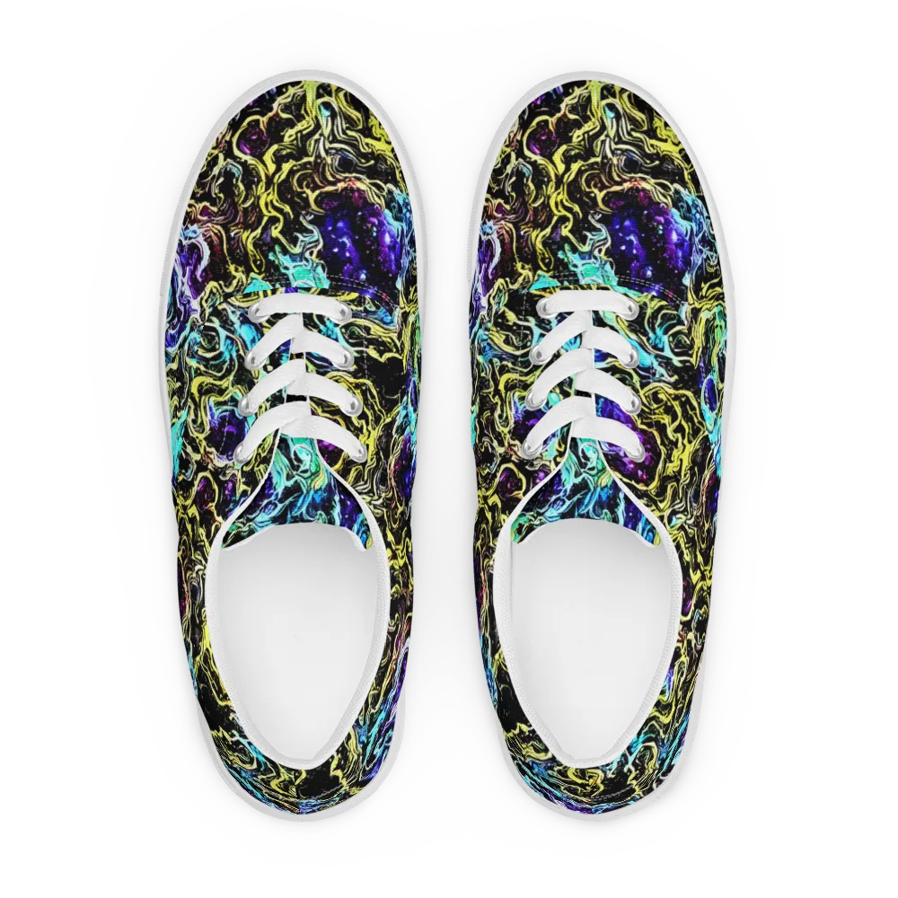 Nightwave Marble on Men's Lace-Up Canvas Shoes — Front