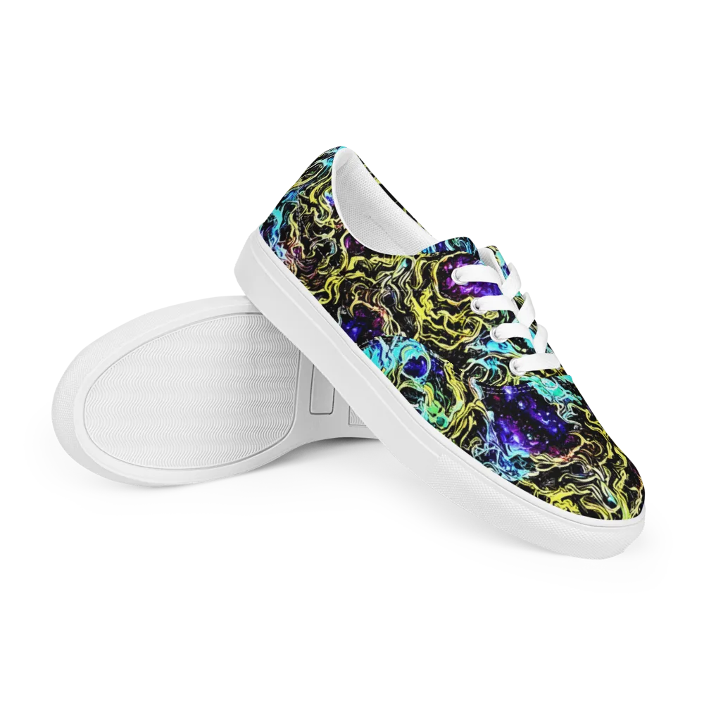 Nightwave Marble on Men's Lace-Up Canvas Shoes — Right Front