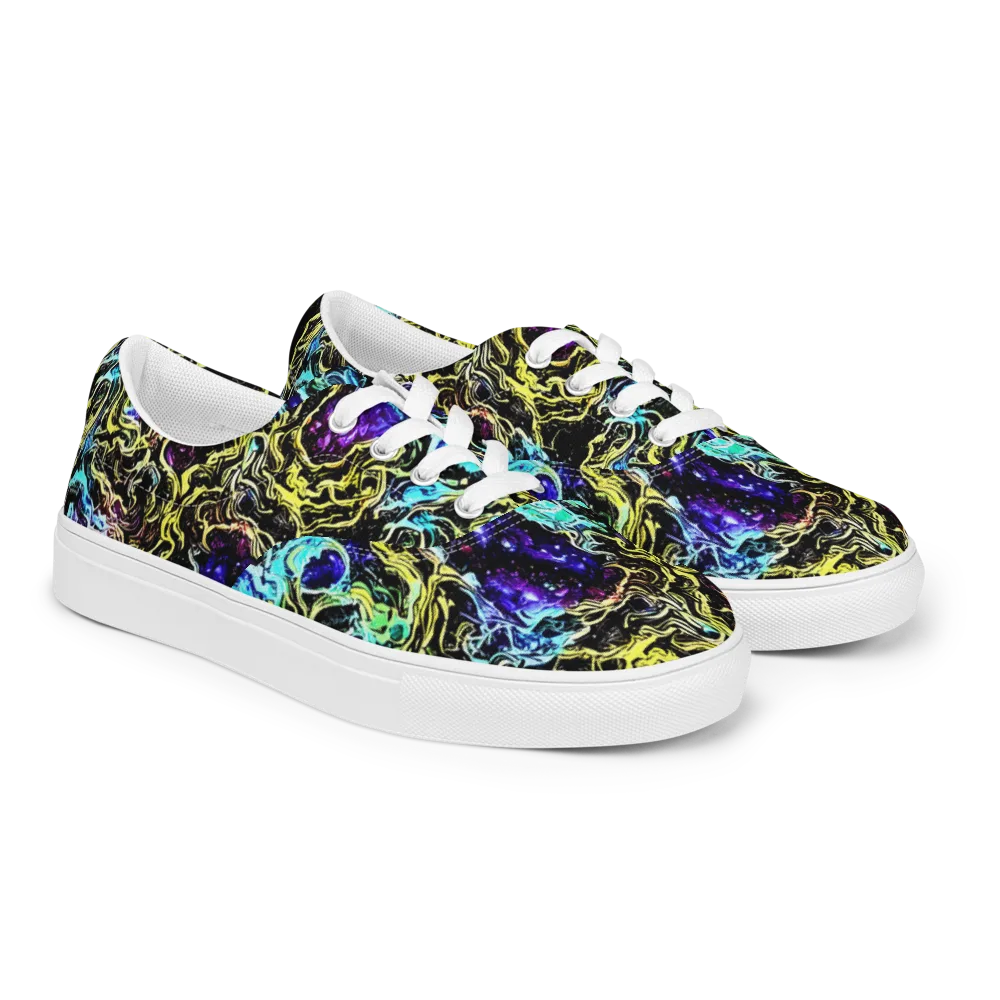 Nightwave Marble on Men's Lace-Up Canvas Shoes — Right Front