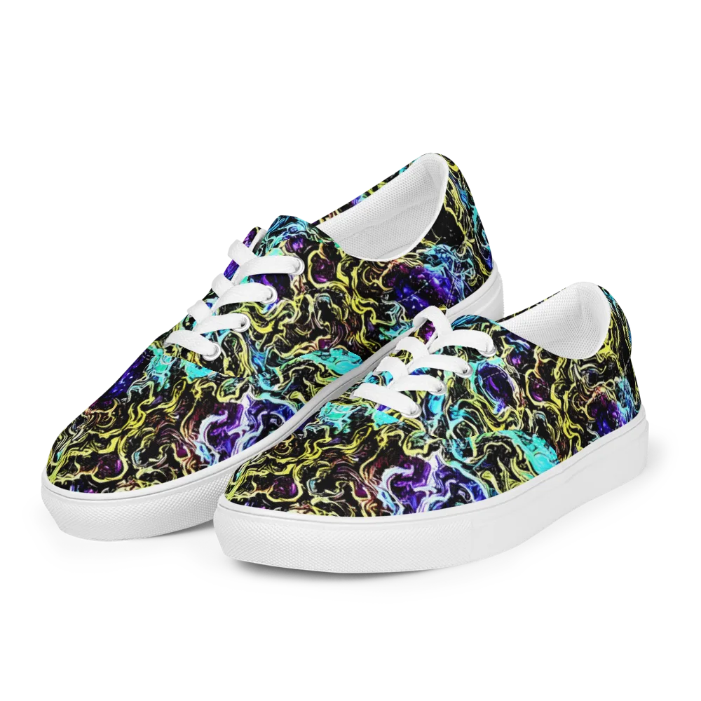 Nightwave Marble on Men's Lace-Up Canvas Shoes — Left Front