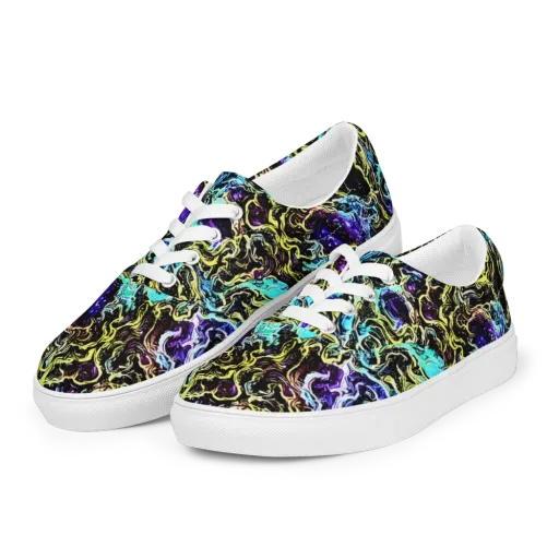 Nightwave Marble on a Men's Lace-Up Canvas Shoes