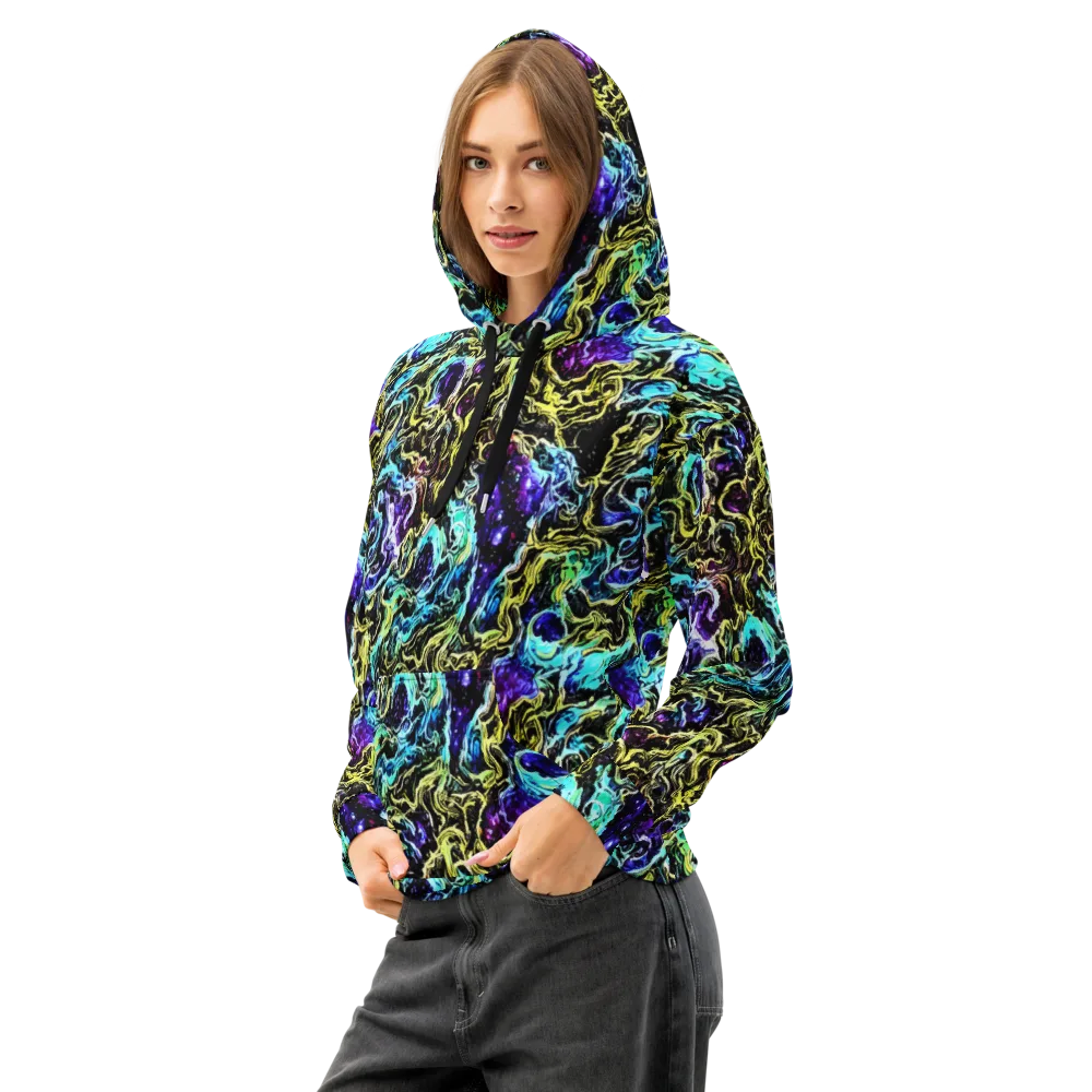 Nightwave Marble on Cotton Hoodie — Left Front